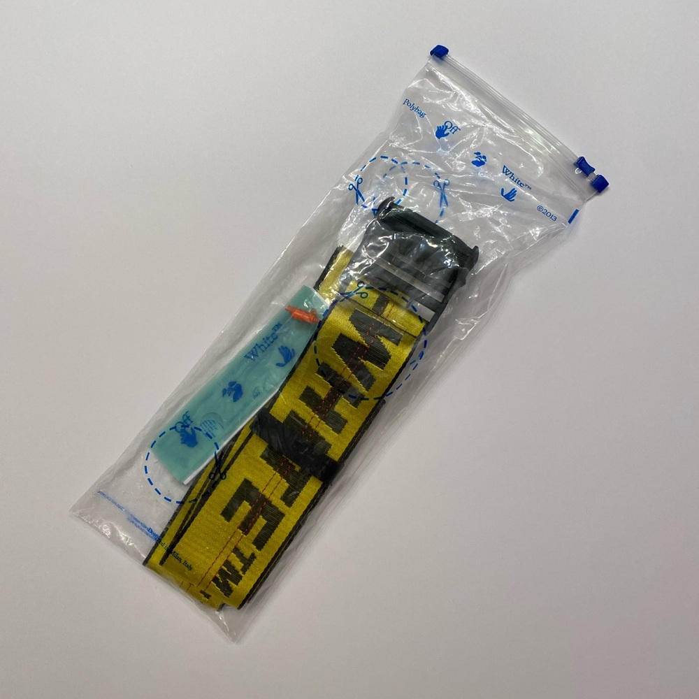 Off-White Travel Cabin Luggage Industrial Belt Yellow Black